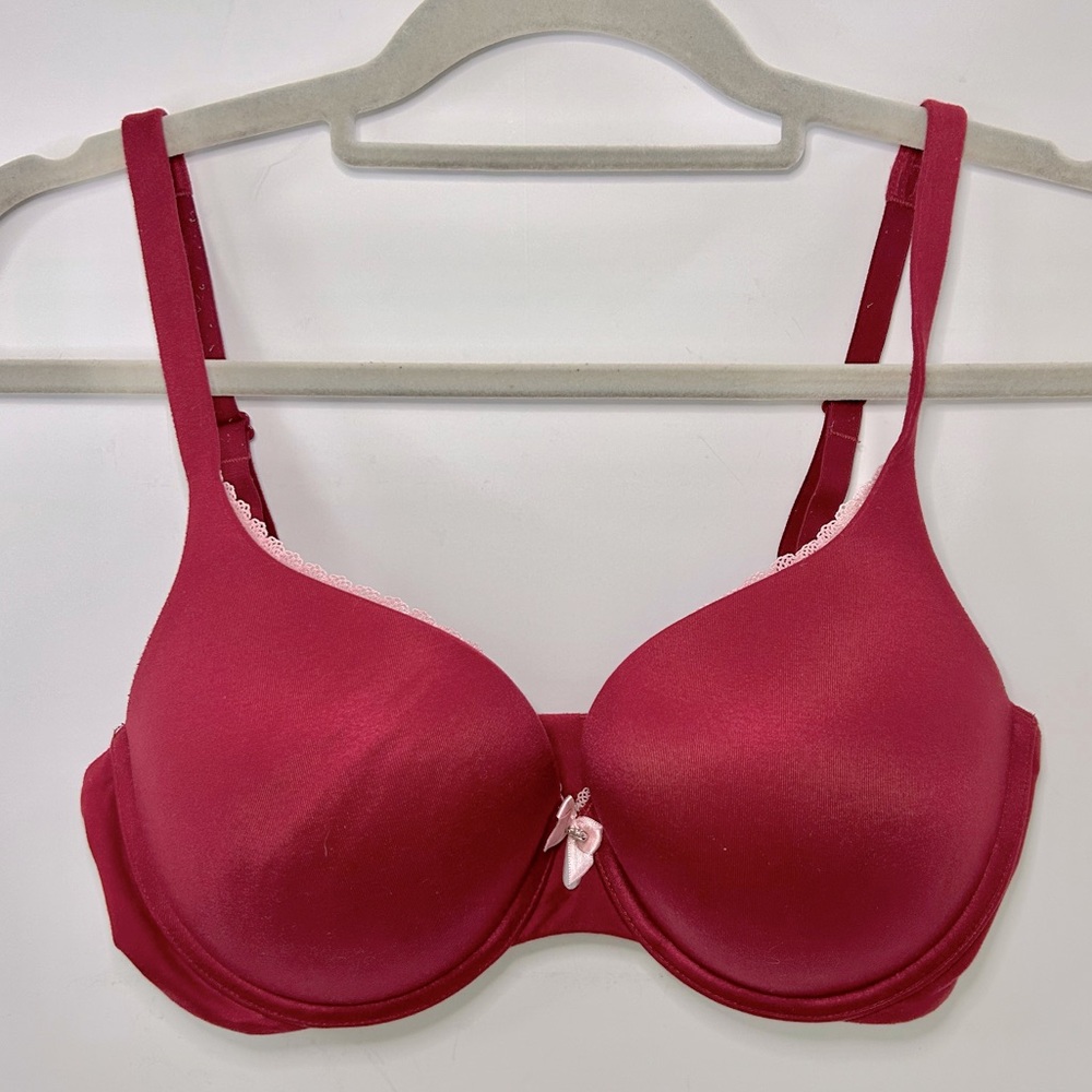 Victoria’s Secret Body by Victoria Perfect Shape Maroon Red & Pink Bra 34DD